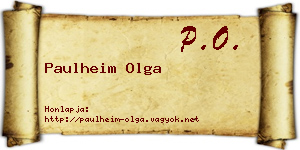 Paulheim Olga névjegykártya